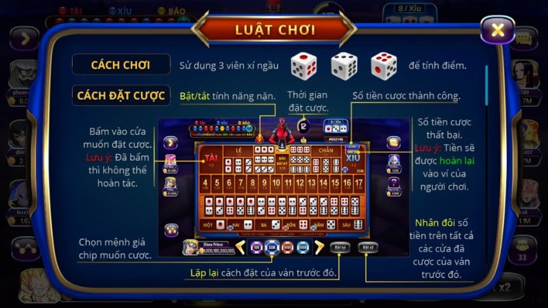 Luật chơi game Sicbo 789Club thắng lớn